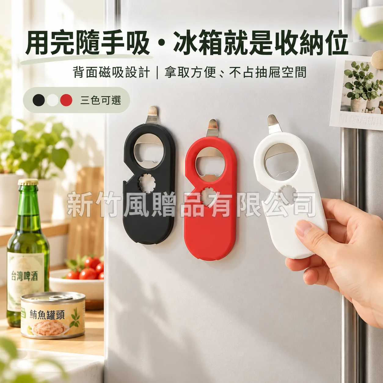 五合一磁吸開瓶器-5合1磁吸開瓶器_磁吸冰箱情境