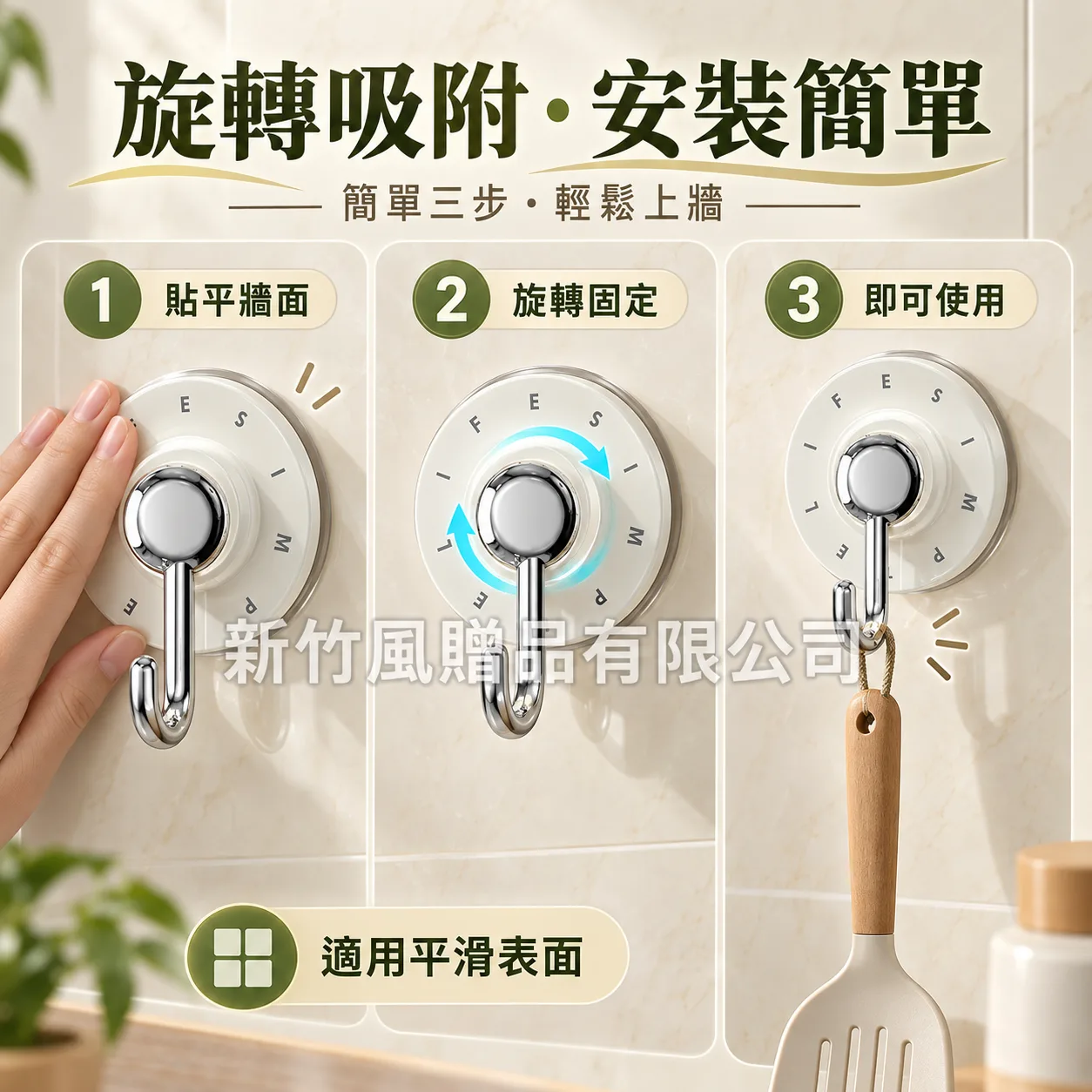 旋轉吸盤掛勾－旋轉吸盤掛鉤_功能示範